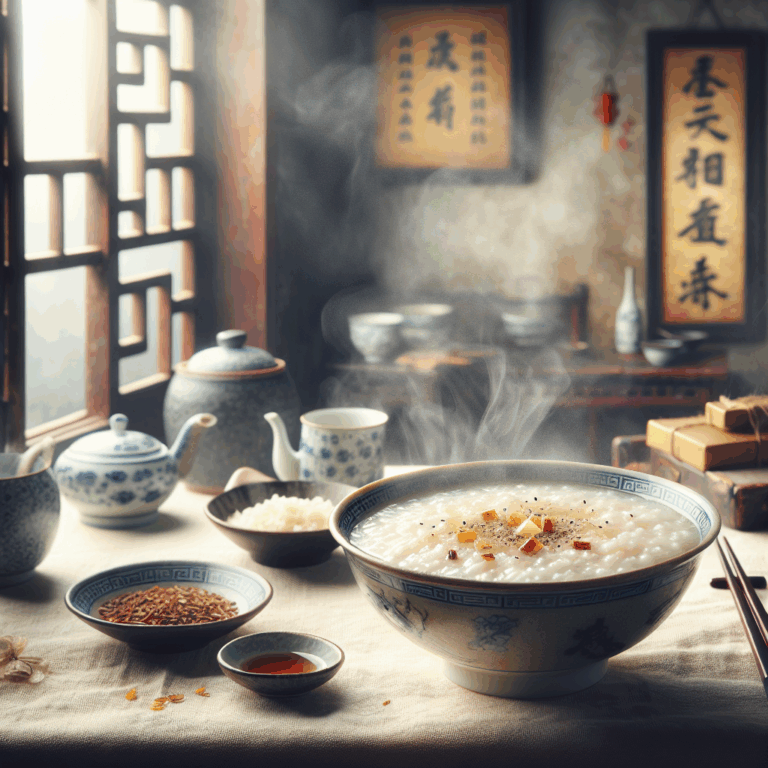 Gastronomía China: Congee (arroz congee).
