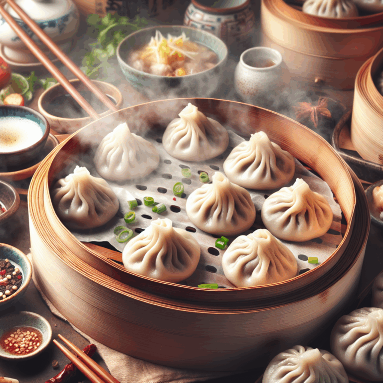 Gastronomía China: Dumplings de cerdo al vapor.