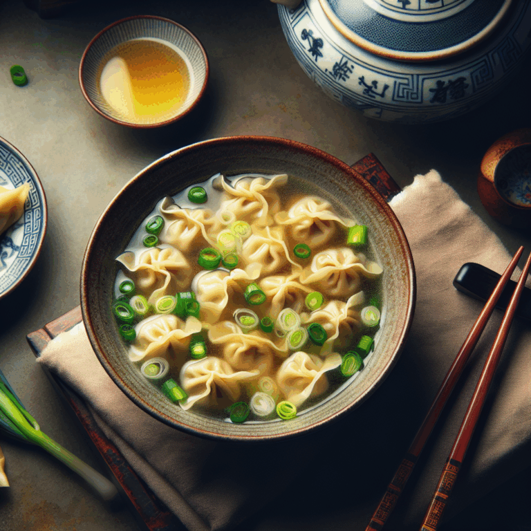 Gastronomía China: Sopa wonton.